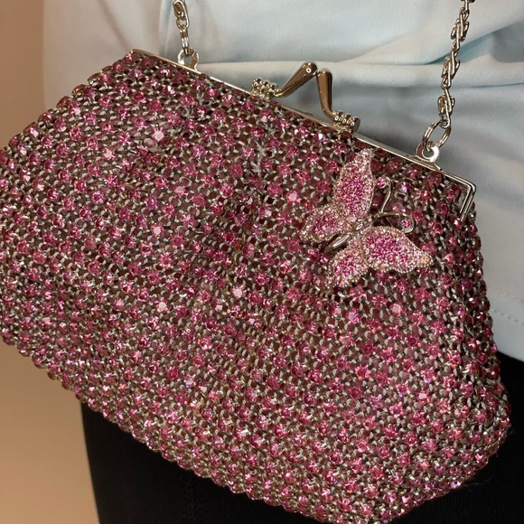 Rhinestone clutch with butterfly (brand unknown) - Picture 6 of 6